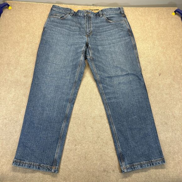 Duluth Flex Ballroom Jeans Men's 40x30 Relaxed Fit Blue Work Stretch Cotton - Picture 1 of 14